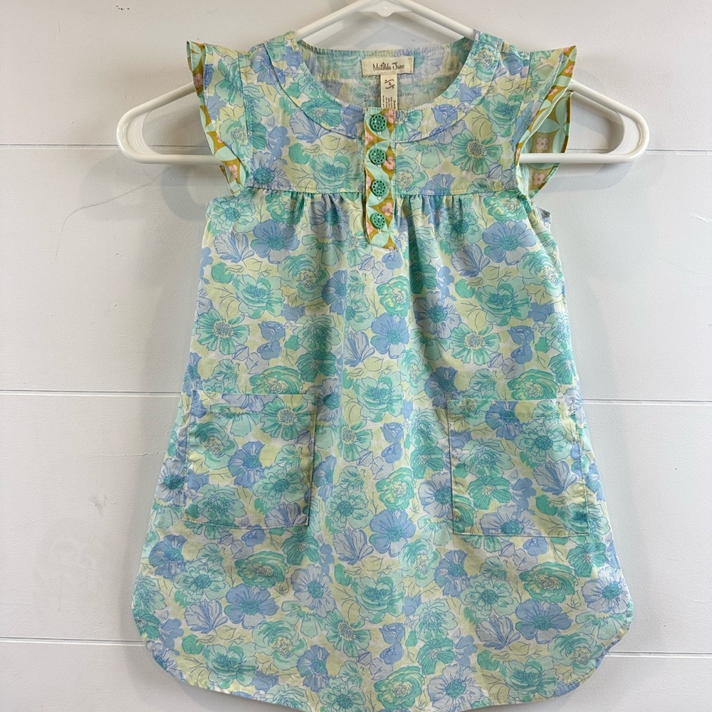 Matilda Jane dress - light blue, yellow and pale turquoise.